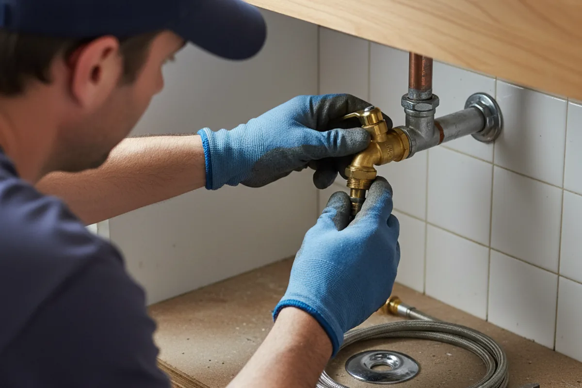 Shutoff valve and fitting work during Faucet and Fixture Repair in Shorter